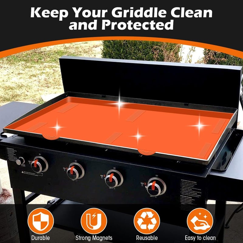 Hydream 36" Griddle Mat Silicone for Blackstone, Magnetic Protective Cover Mats Blackstone Griddle Top Covers for Blackstone Protector Outdoor-Orange - Image 3